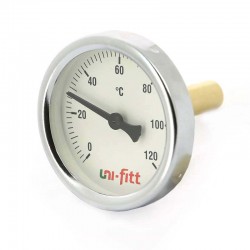 Термометр Uni-Fitt погружной аксиальный 1/2н 120С диам 63мм
