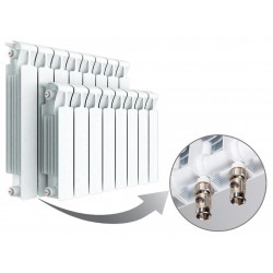 Радиатор биметаллический Rifar Monolit Ventil MVL 500 нижнее подключение, 8 секций, 50мм, 1568 Вт