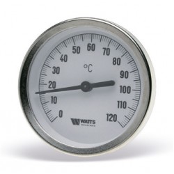Термометр биметаллический аксиальный Watts F+R801 OR 80мм (0-120 С) с гильзой 75мм арт.10005944