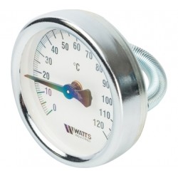 Термометр Watts биметаллический D-80 0-120* контактный на пружине 10006505