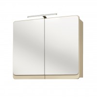Шкаф зеркальный Кальма 90, олива матовая с оливой, со светильником