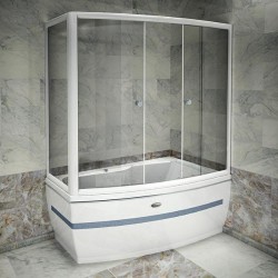 Стеклянная шторка на ванну 