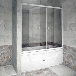 Стеклянная шторка хром на ванну 