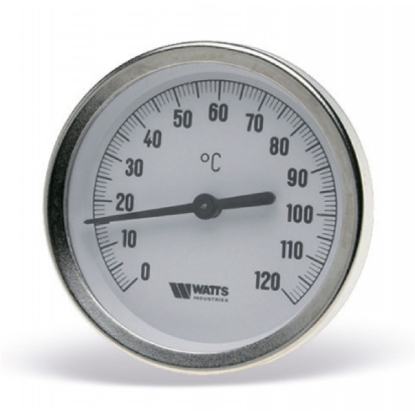 Термометр биметаллический аксиальный Watts F+R801 OR 100мм (0-120 С) с гильзой 50мм арт.10006066