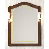 Зеркало OPADIRIS ЛОРЕНЦО 60 со светильником Рустика бронза Изабель светлый орех