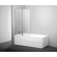 Шторка на ванну RAVAK двухэлементная серия 10° 10CVS2-100 L блестящая+транспарент