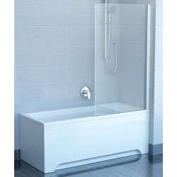 Шторка на ванну RAVAK CVS1-80 R одноэлементная белый+стекло Transparent 7QR40100Z1
