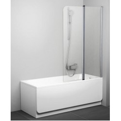 Шторка на ванну RAVAK CVS2-100 R двухэлементная белый+стекло Transparent 7QRA0100Z1