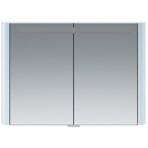 Зеркальный шкаф AM.PM Sensation 100 см с подсветкой светло-голубой глянцевая M30MCX1001BG