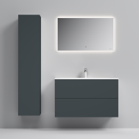 M70ACHML0356GM SPIRIT 2.0, шкаф-колонна, подвесной, левый, 35 см, зеркальный фасад, цвет: графит, ма