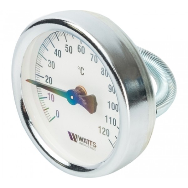 Термометр Watts биметаллический D-63 0-120* контактный на пружине 10006504