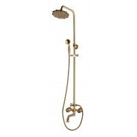 Смеситель для ванны Bronze de Luxe излив 20см верхний душ двойной цветок бронза